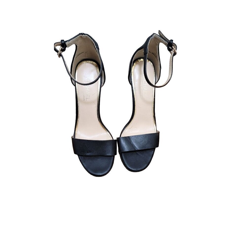 Michael  by Michael shannon sascha  Black faux  Leather Ladies Heels With Buckle